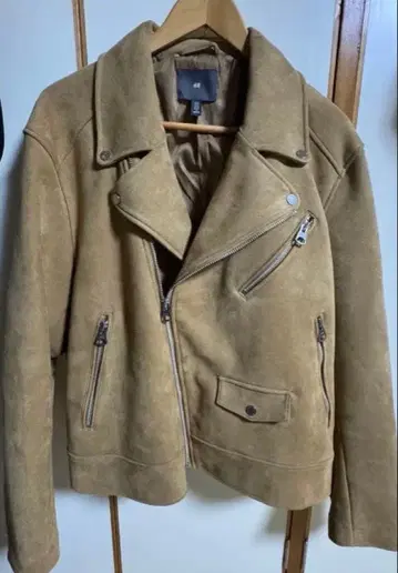 H&M 베이지 더블 라이더 자켓 XL 사이즈