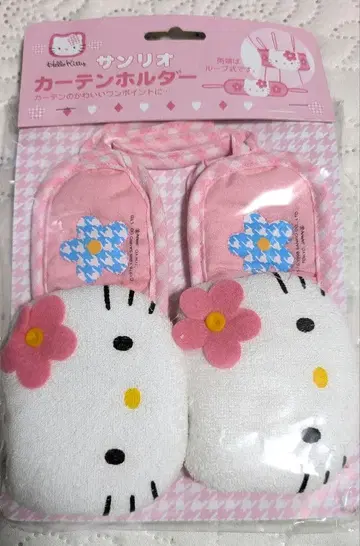 헬로키티 플라워키티 커튼 홀더 헤이세이 레트로 미개봉 새상품