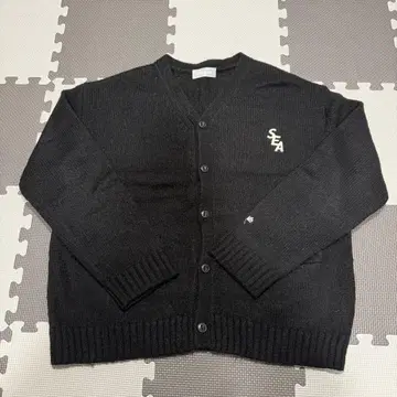 WIND AND SEA 블랙 모헤어 가디건