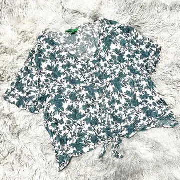 [딥] 꽃무늬 올 패턴 셔츠 (XL) 빅 사이즈 페미닌 싸개 단추