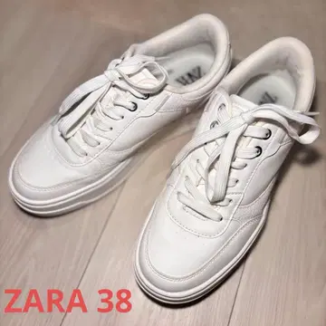 [ 미사용급 ] ZARA 화이트 플랫폼 스니커즈 통굽 스니커즈 38