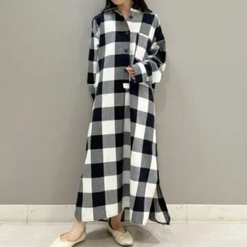 조엘 로부숑 체크 플란넬 셔츠 원피스
