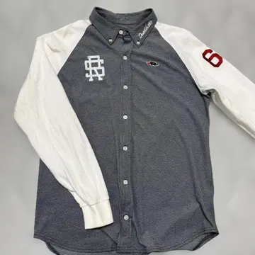 러프앤스웰 골프 긴팔 셔츠 그레이 화이트