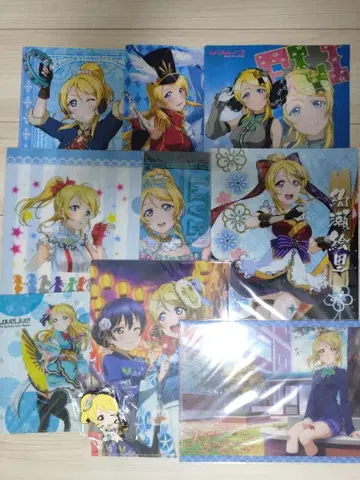 러브 라이브 아야세 에리 클리어 파일, 포스터, 러버 스트랩 총 15점