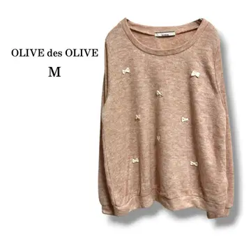 [올리브 데 올리브] 리본 디자인 맨투맨 트레이닝복 핑크 계열 M