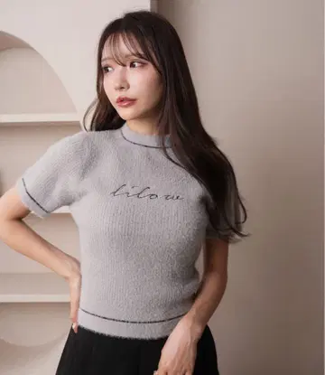 립 서비스 lilou 페더 하프 니트