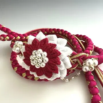 미사용 새상품!! 귀여움!! 큰 부품 포함 후리소데용 허리띠 마젠타