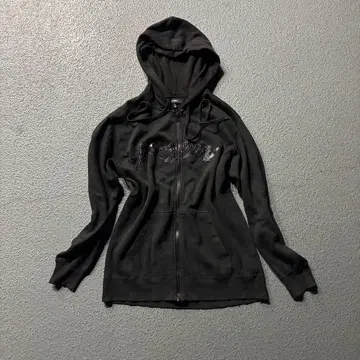 KREW / metallic print zip-up hoodie Y2K