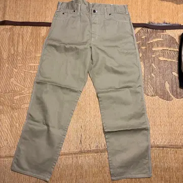 베이지 카고 팬츠 스트레이트 레그