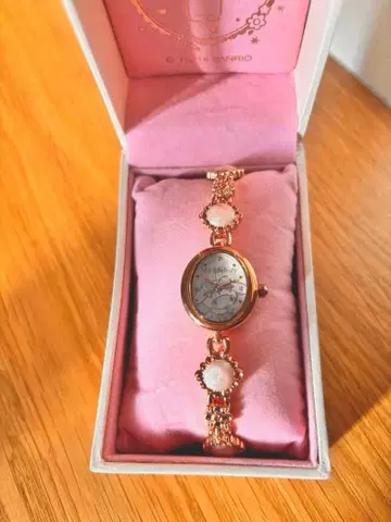 [레어] 산리오 희귀 마이멜로디 핑크 골드 손목시계 당시 물품