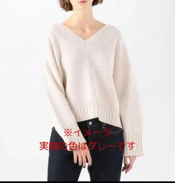 새상품급 TOMORROWLAND 램스울 캐시미어 V넥 풀오버