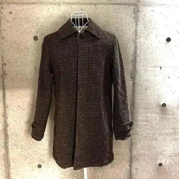 마리네로 콰드로 체스터 코트 브라운 계열 체크