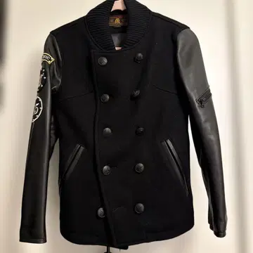 HYSTERIC 스컬 디자인 바시티 자켓 블랙