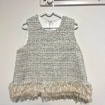 birthday bash 트위드 프린지 베스트