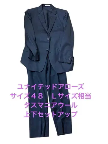 유나이티드 애로우즈 태즈메이니아 울 싱글 브레스 수트 네이비