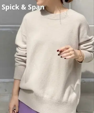 Spick & Span 캐시미어 울 크루 풀오버 베이지