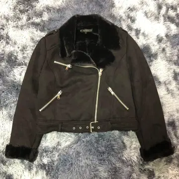 새상품급 ZARA [ M ] 페이크 무스탕 라이더 자켓 더블 보아