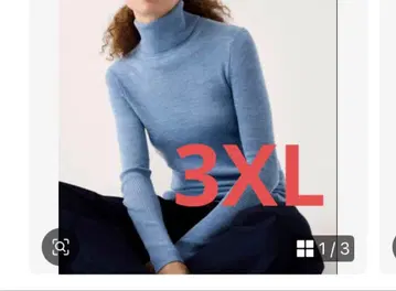 3XL 유니클로 메리노 리브 터틀넥 스웨터 62 Blue