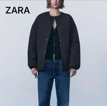 미사용 ZARA 워터 레펜트 퀼팅 자켓 네이비 M