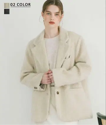 basement online 모헤어 샤기 자켓 코트