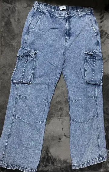 ills 블루 데님 카고 팬츠