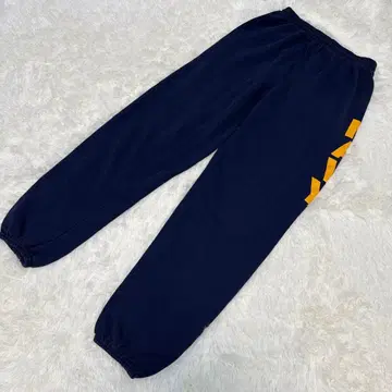 미국산 SOFFE 소피 스웨트 팬츠 네이비 옐로우 컬러 로고 M