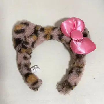 USJ 헬로키티 머리띠 레오파드 무늬 핑크