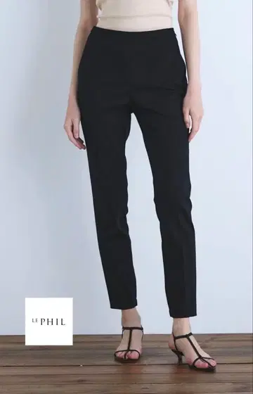 LE PHIL 루필 더블 크로스 테이퍼드 팬츠 블랙