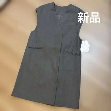 그레이 노카라 베스트 허리 리본 포함