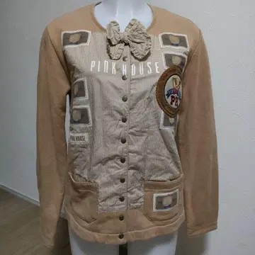 귀여운 PINK HOUSE 보타이 가디건 곰 무늬 M