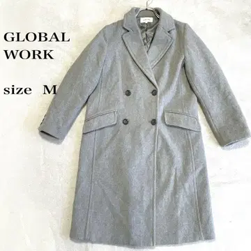 GLOBAL WORK 그레이 더블 브레스트 코트 M