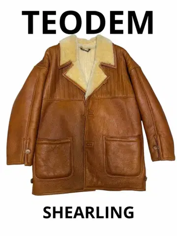 TEODEM / 테오뎀 무스탕 가죽 코트 카멜 컬러