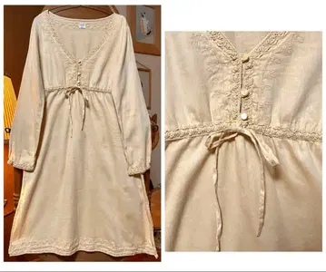 70s 80s 구제 의류 프랑스 유럽 앤티크 빈티지 자수 원피스