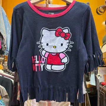 미국 빈티지 의류 Hello Kitty 프린지 T셔츠 L 사이즈
