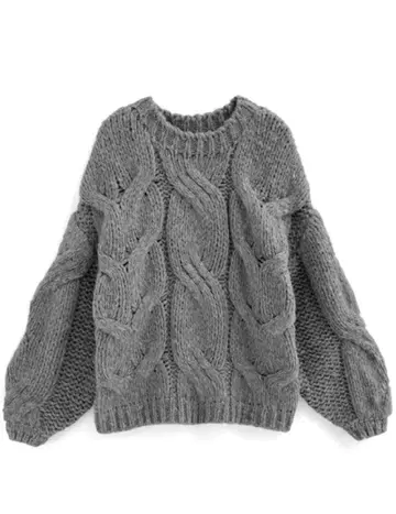 GRL 그레일 로우 게이지 케이블 니트탑 mb1579 그레이