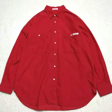 Papas 파파스 코듀로이 셔츠 로고 레드 빨간색 일본제