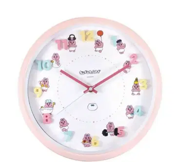 빤쮸토끼 아이콘 워 벽시계 핑크 시계