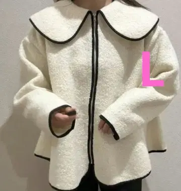 [ 새상품 ] 시마무라 RIVIETTA 부클레 오오에리 코트 화이트 L