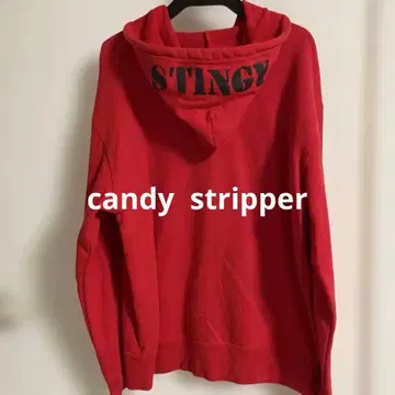 CANDY STRIPPER 레드 후드티 STINGY
