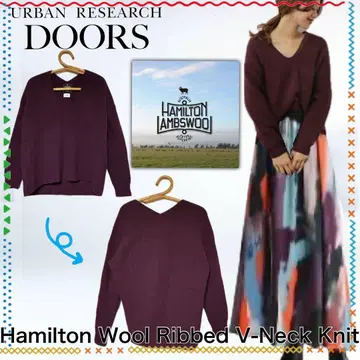 어반 리서치 도어스 해밀턴 울  V넥 니트 성숙/러블리 보르도