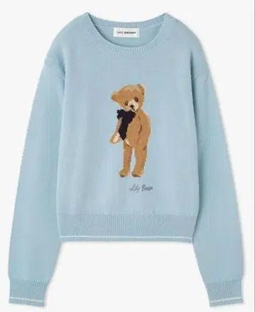 Lily Bear 리본 니트 풀오버 스카이블루