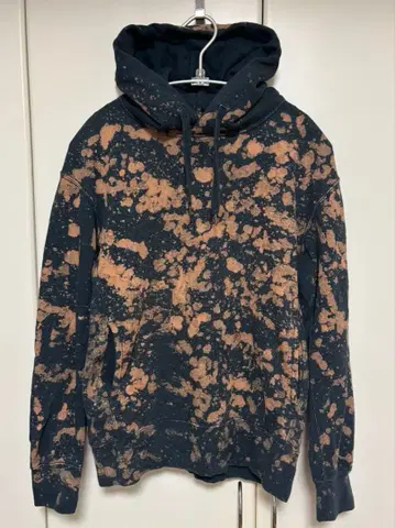 하나뿐인 스플래터 패턴 후드티 M 타이다이 탈색 페인트