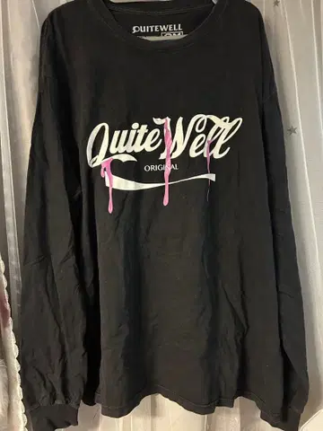 QuiteWell 블랙 롱 슬리브 T셔츠 XXL