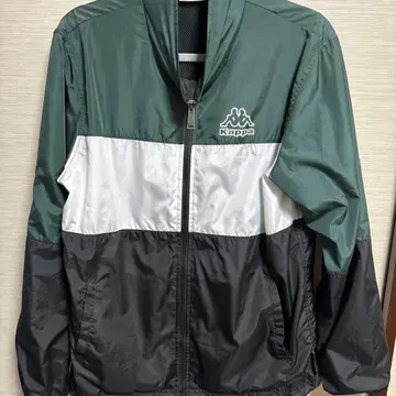 Kappa 나일론 자켓 그린/화이트/블랙