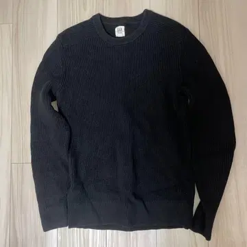 GAP 블랙 리브 스웨터 S
