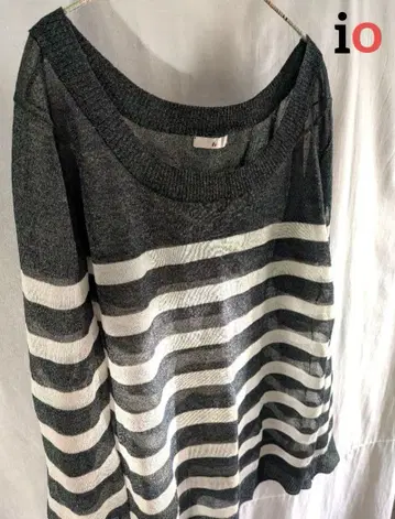 io 시어 라메 니트탑 보더