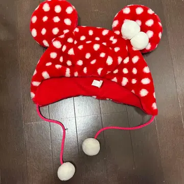 미니 마우스 팬캡 빨간색 도트
