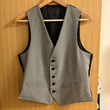 새상품 수트 컴퍼니 리버서블 베스트 그레이 체크 블랙