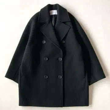 유나이티드 애로우즈 멜톤 P코트 울 블랙 38