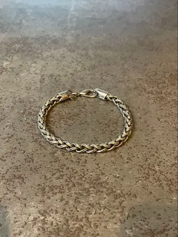 실버 925 뜨개질 디자인 팔찌